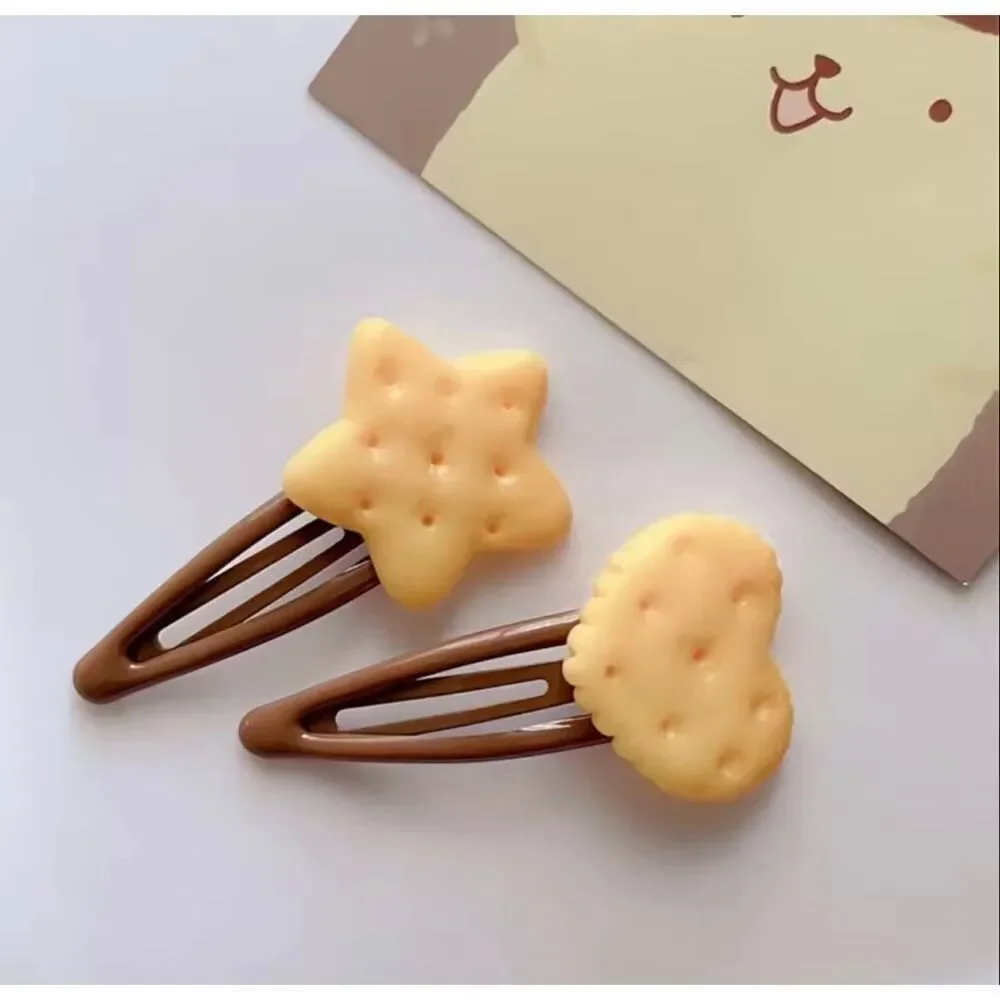 Zara Kids Novelty Cookie Hair Clips Set Biscuit Cracker Snap Barrettes 8 pcs Set